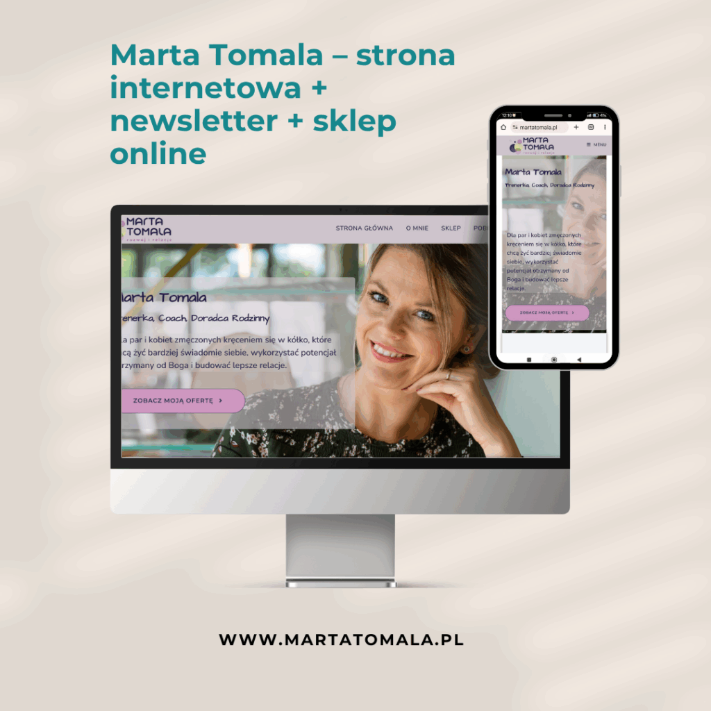 Strona WordPress + sklep i newsletter dla ekspertki