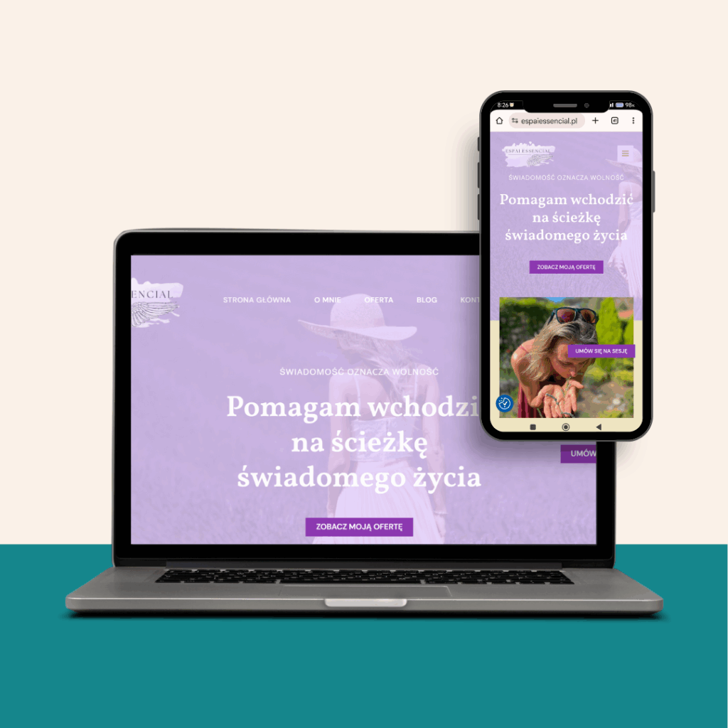 strona internetowa, identyfikacja wizualna i newsletter dla terapeutki
